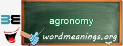 WordMeaning blackboard for agronomy